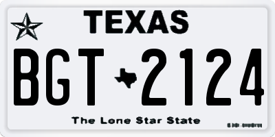 TX license plate BGT2124