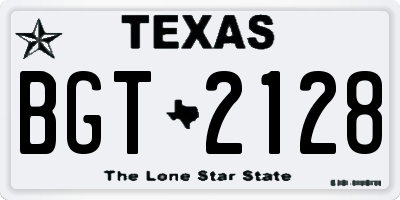 TX license plate BGT2128