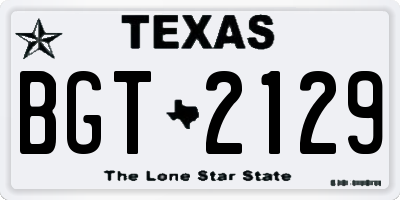 TX license plate BGT2129