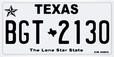 TX license plate BGT2130