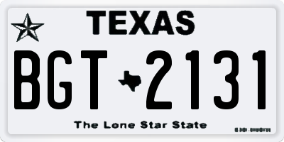 TX license plate BGT2131