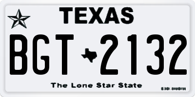 TX license plate BGT2132
