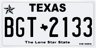 TX license plate BGT2133