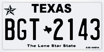 TX license plate BGT2143