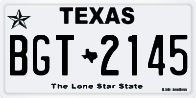 TX license plate BGT2145