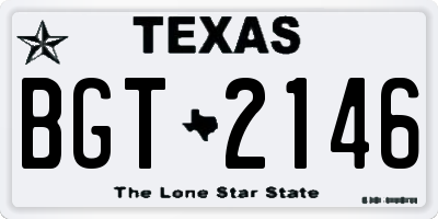 TX license plate BGT2146