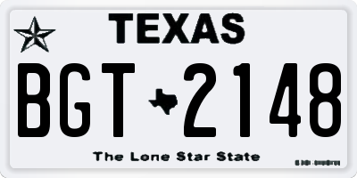 TX license plate BGT2148