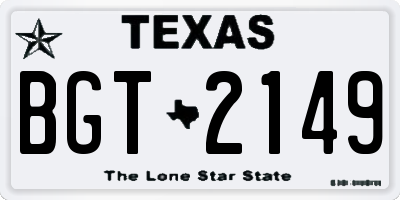 TX license plate BGT2149