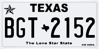 TX license plate BGT2152