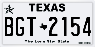TX license plate BGT2154
