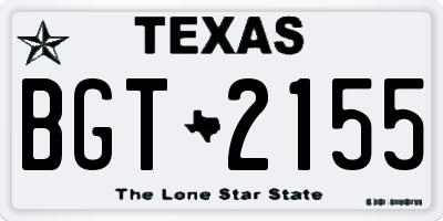 TX license plate BGT2155
