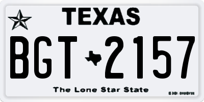 TX license plate BGT2157