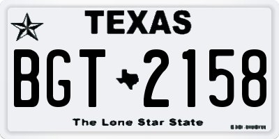 TX license plate BGT2158