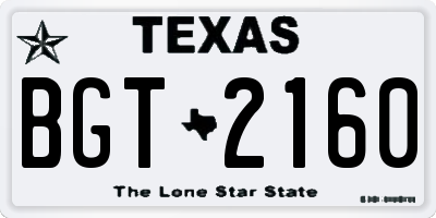 TX license plate BGT2160