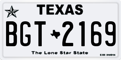 TX license plate BGT2169
