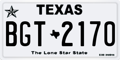 TX license plate BGT2170