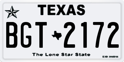 TX license plate BGT2172