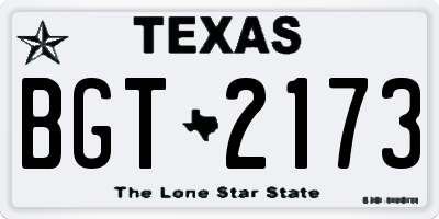 TX license plate BGT2173