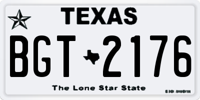 TX license plate BGT2176