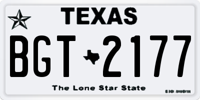 TX license plate BGT2177