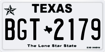 TX license plate BGT2179