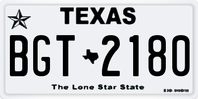 TX license plate BGT2180