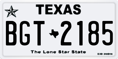 TX license plate BGT2185