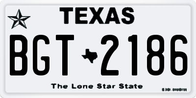 TX license plate BGT2186
