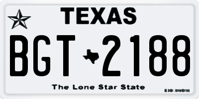 TX license plate BGT2188