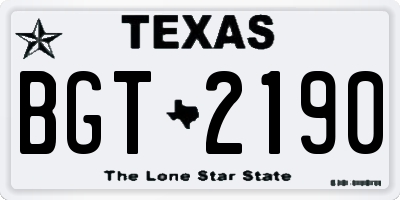 TX license plate BGT2190