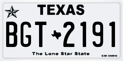 TX license plate BGT2191