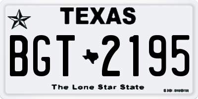 TX license plate BGT2195