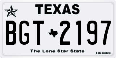 TX license plate BGT2197