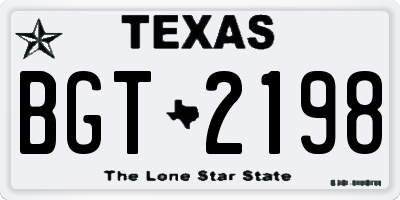 TX license plate BGT2198