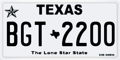 TX license plate BGT2200