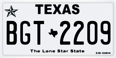 TX license plate BGT2209