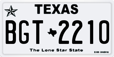 TX license plate BGT2210
