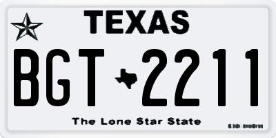 TX license plate BGT2211