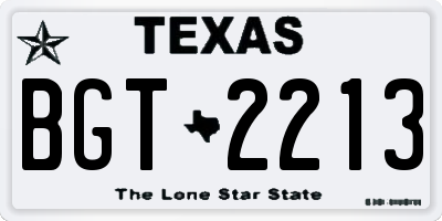 TX license plate BGT2213