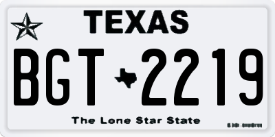 TX license plate BGT2219