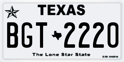 TX license plate BGT2220