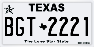 TX license plate BGT2221