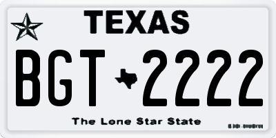 TX license plate BGT2222