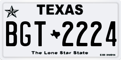 TX license plate BGT2224
