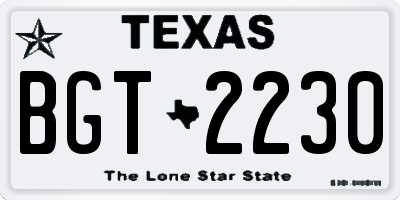 TX license plate BGT2230