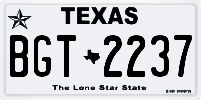 TX license plate BGT2237
