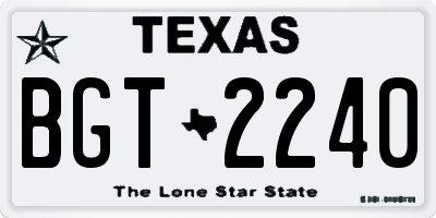 TX license plate BGT2240