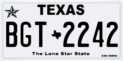 TX license plate BGT2242