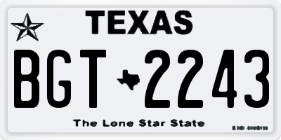 TX license plate BGT2243