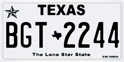 TX license plate BGT2244